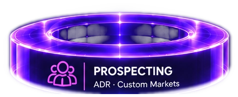 Neon holographic Prospecting ring, stage 3 of the LOI platform